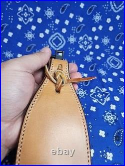 Bianchi #72 Cobra Grande White Stitched Sheep Backed Leather Thumb Rifle Sling