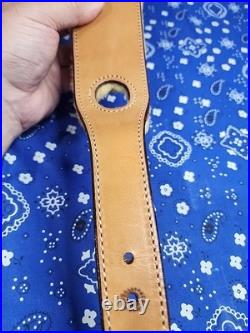 Bianchi #72 Cobra Grande White Stitched Sheep Backed Leather Thumb Rifle Sling