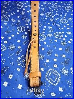 Bianchi #72 Cobra Grande White Stitched Sheep Backed Leather Thumb Rifle Sling