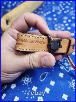 Bianchi #72 Cobra Grande White Stitched Sheep Backed Leather Thumb Rifle Sling