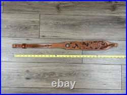 Bianchi #74 Cobra Grande Hand Tooled Leather Adjustable Padded Rifle Sling 30