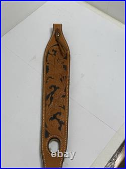 Bianchi #74 Cobra Grande Hand Tooled Leather Adjustable Padded Rifle Sling 30