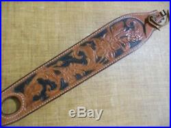 Bianchi 74 cobra grande floral tooled leather sling swivels thumbhole