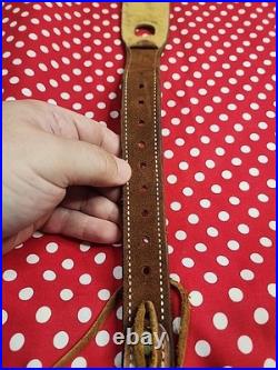 Bianchi #75 Cobra Grande Tooled White Stitched Sheep Backed Leather Rifle Sling