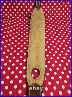 Bianchi #75 Cobra Grande Tooled White Stitched Sheep Backed Leather Rifle Sling