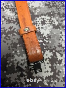 Bianchi Cobra #70 White Stitched Tooled Sheep Backed Leather Rifle Sling