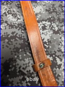 Bianchi Cobra #70 White Stitched Tooled Sheep Backed Leather Rifle Sling