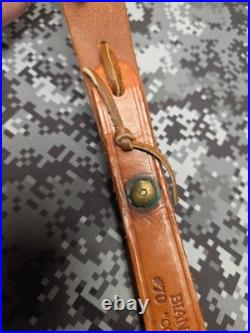 Bianchi Cobra #70 White Stitched Tooled Sheep Backed Leather Rifle Sling