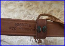 Bianchi Cobra #70 White Stitched Tooled Sheep Backed Leather Rifle Sling Cobra