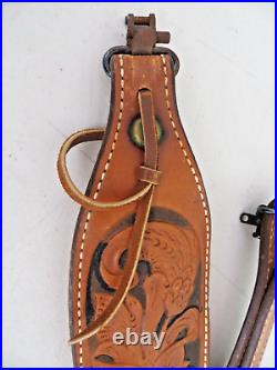Bianchi Cobra Grande #74 Flower Motif Brown Leather Rifle Sling