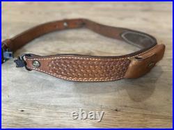 Bianchi Cobra Tooled Stitched Pouched Suede Backed Rifle Sling With Swivels