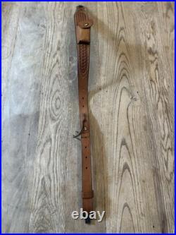 Bianchi Cobra Tooled Stitched Pouched Suede Backed Rifle Sling With Swivels