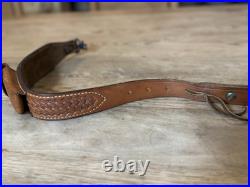 Bianchi Cobra Tooled Stitched Pouched Suede Backed Rifle Sling With Swivels