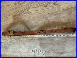 Bianchi Cobra Tooled Stitched Pouched Suede Backed Rifle Sling With Swivels