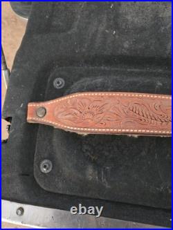 Bianchi Cobra White Stitched Tooled Sheep Backed Leather Rifle Sling