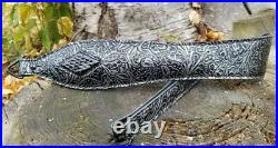 Black Cobra Diamond- Embossed Western pattern with Antique Silver