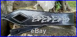 Black/Frosted 3-D Diamond Cobra Snakeskin Hand Tooled Winged Pattern- LIMITED
