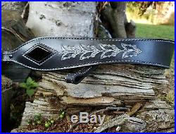 Black/Frosted 3-D Diamond Cobra Snakeskin Hand Tooled Winged Pattern- LIMITED
