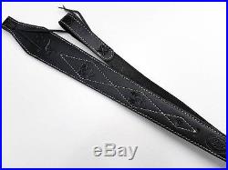 Black Leather Rifle Sling Australian Made Brand New