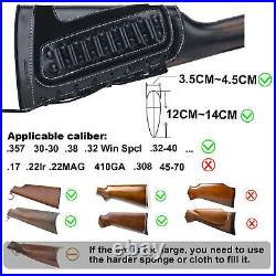 Black Set Leather Cartridge Sling & Rifle Buttstock Holder. 30/30.38. 357 USA