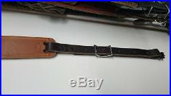 Brown Latigo Leather Rifle Slings with brown accent straps