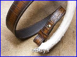 Brown Leather Rifle Sling, Handcrafted in USA, Seelye Leather Works, Economy AA