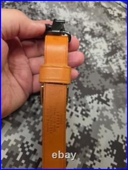 Brownell Latigo Leather Military Buckle Rifle Sling With Swivels