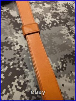 Brownell Latigo Leather Military Buckle Rifle Sling With Swivels