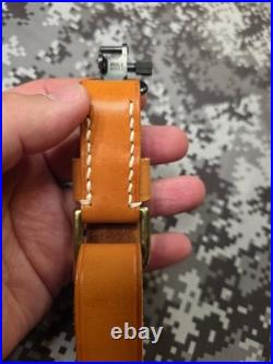 Brownell Latigo Leather Military Buckle Rifle Sling With Swivels