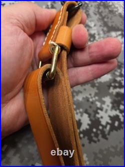 Brownell Latigo Leather Military Buckle Rifle Sling With Swivels