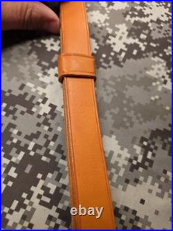 Brownell Latigo Leather Military Buckle Rifle Sling With Swivels