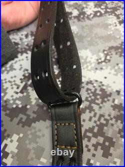 Brownells Competitor Plus USA 1 1/4 Leather Buckle Rifle Sling With Swivels