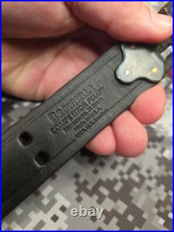 Brownells Competitor Plus USA 1 1/4 Leather Buckle Rifle Sling With Swivels