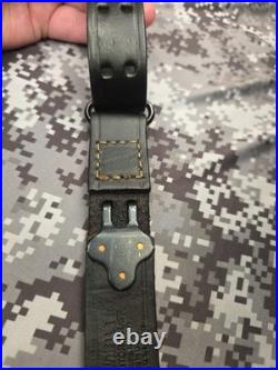 Brownells Competitor Plus USA 1 1/4 Leather Buckle Rifle Sling With Swivels