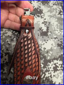 Browning Five Cent Buffalo Nickel Stitched Weave Horsehair Leather Rifle Sling