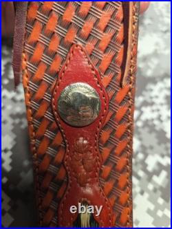 Browning Five Cent Buffalo Nickel Stitched Weave Horsehair Leather Rifle Sling