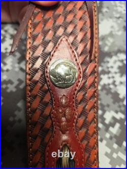 Browning Five Cent Buffalo Nickel Stitched Weave Horsehair Leather Rifle Sling