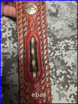 Browning Five Cent Buffalo Nickel Stitched Weave Horsehair Leather Rifle Sling