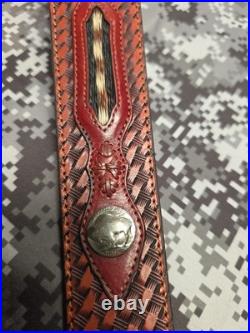 Browning Five Cent Buffalo Nickel Stitched Weave Horsehair Leather Rifle Sling