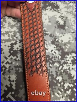 Browning Five Cent Buffalo Nickel Stitched Weave Horsehair Leather Rifle Sling