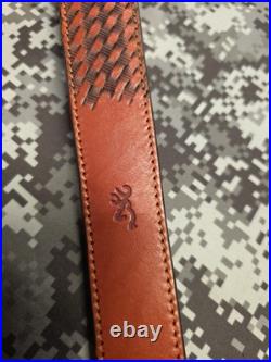 Browning Five Cent Buffalo Nickel Stitched Weave Horsehair Leather Rifle Sling