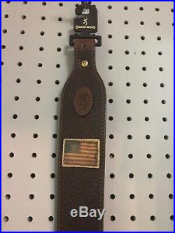 Browning Freedom Sling 122616 USA MADE Brown Leather Flag Scaled Pattern NEW