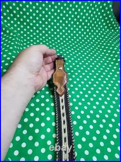 Browning Horsehair And Leather Rifle Sling With Swivels Hard To Find Horse Hair