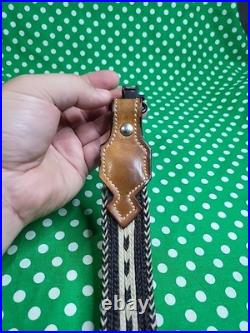 Browning Horsehair And Leather Rifle Sling With Swivels Hard To Find Horse Hair