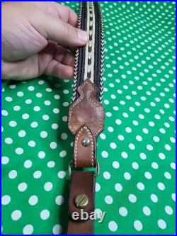 Browning Horsehair And Leather Rifle Sling With Swivels Hard To Find Horse Hair