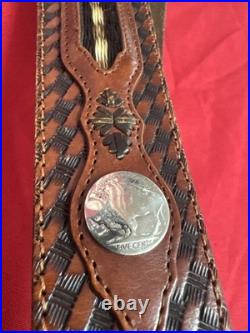 Browning Leather Sling with Buffalo Nickel Coins Rifle Shotgun 34.5 Long A962