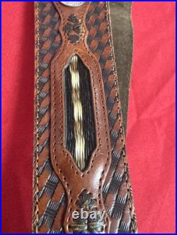 Browning Leather Sling with Buffalo Nickel Coins Rifle Shotgun 34.5 Long A962