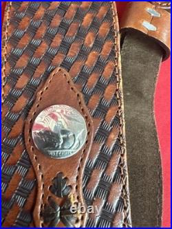 Browning Leather Sling with Buffalo Nickel Coins Rifle Shotgun 34.5 Long A962