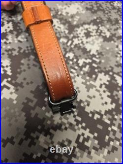 Browning Tooled Stitched Suede Backed Leather Rifle Sling With Swivels