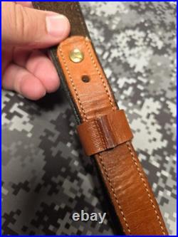 Browning Tooled Stitched Suede Backed Leather Rifle Sling With Swivels